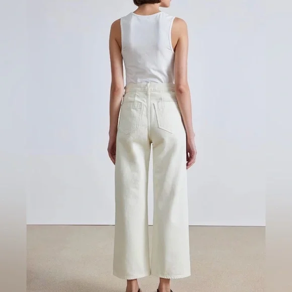 APiece Apart Merida Cream High Rise Wide Leg Jeans Size 29